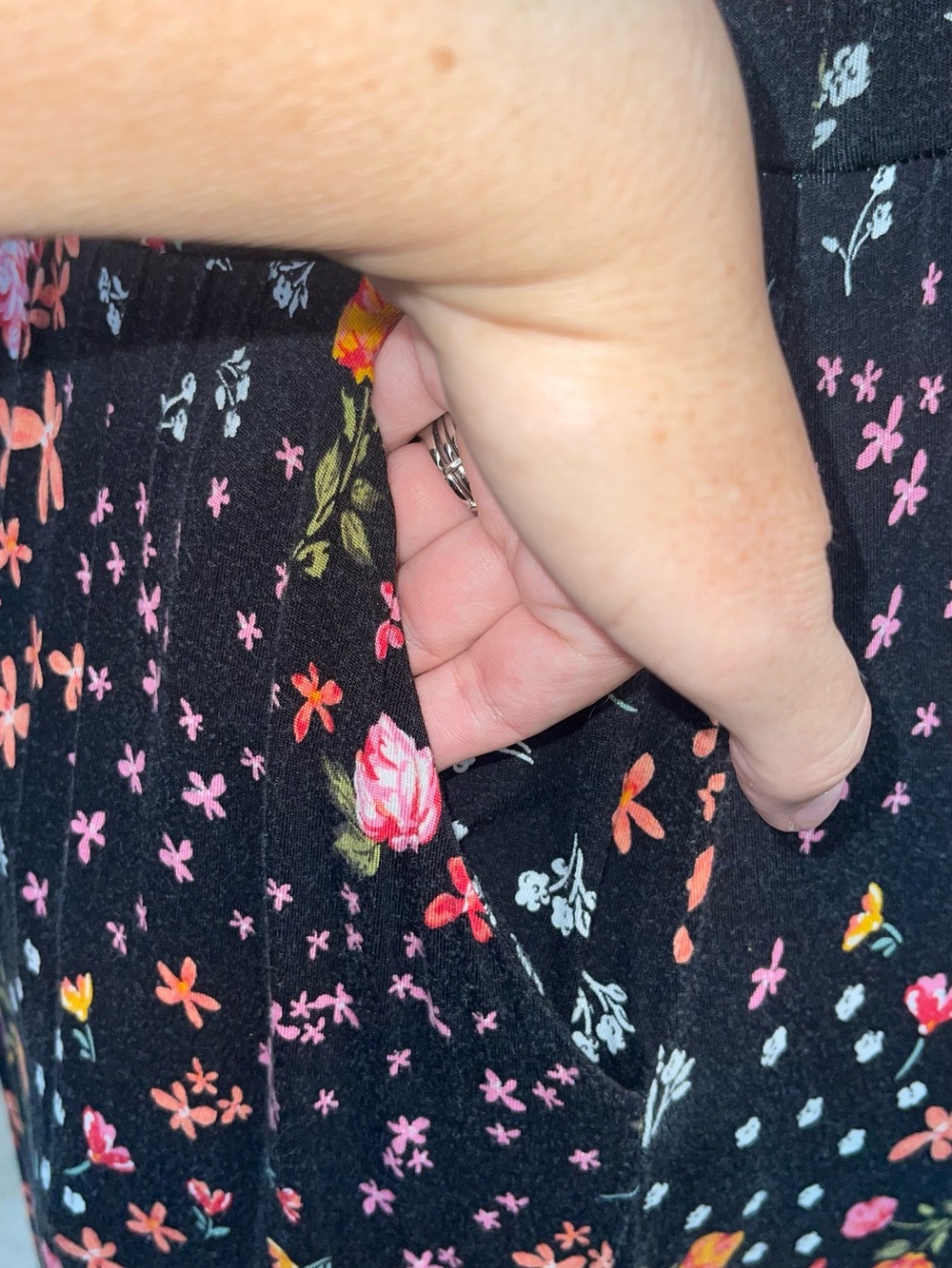 Torrid Plus Size Black Floral Midi Dress with Spaghetti Straps - Picture 4 of 9